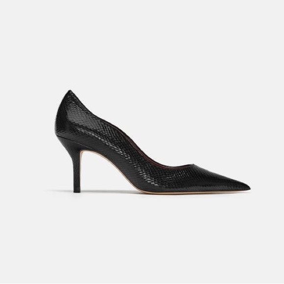 Zara animal embossed pumps Black NWT - Picture 1 of 5
